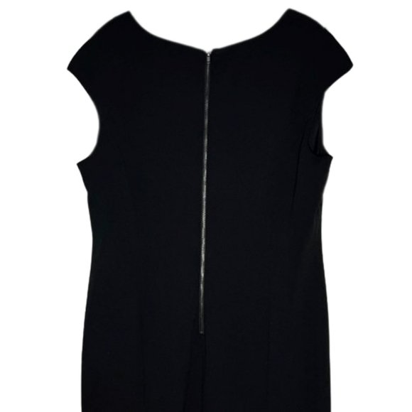 Maggie London Cocktail Sheath Cap Sleeve Ruffle Hem - Black - 16 - Picture 6 of 10